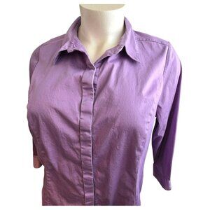 Lane Bryant Purple Blouse Womans Professional Size 24 Plus Shirt JJ4228